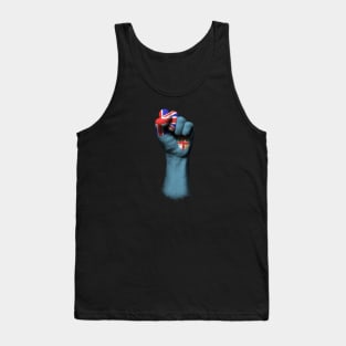 Flag of Fiji on a Raised Clenched Fist Tank Top